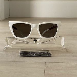 QUAY White Cat Eye Don’t @ Me Sunglasses